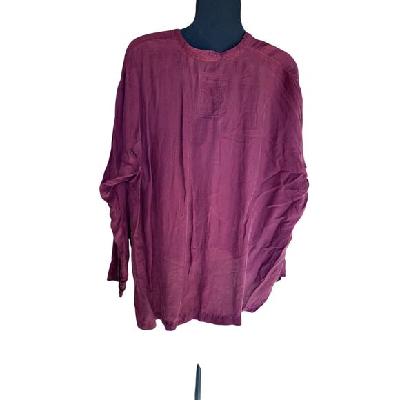 Johnny Was Pete & Greta Long Sleeve Capras Blouse Shirt Tunic Sz Small Burgundy - Picture 1 of 12